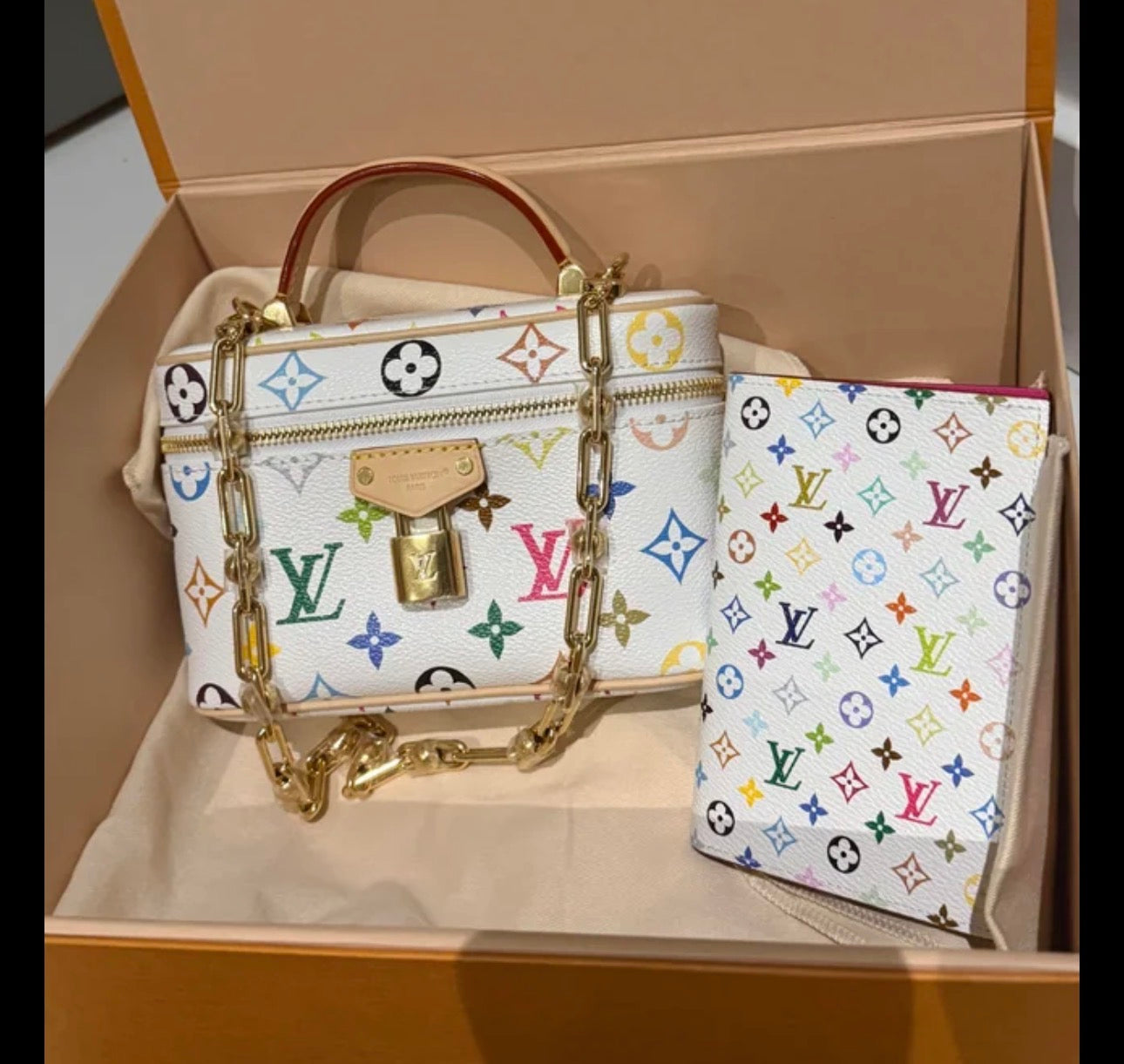 Colorful lv tote purse