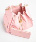 CC pink designer over the shoulder purse