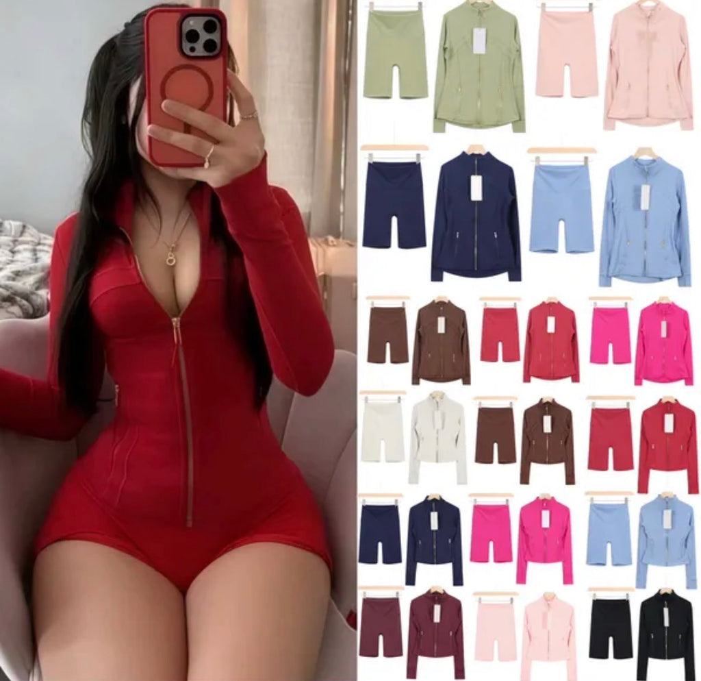 lulu Scuba Jacket and shorts